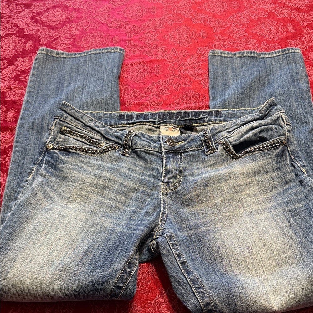 Harley-Davidson Womens Boot Cut Jeans - Blue